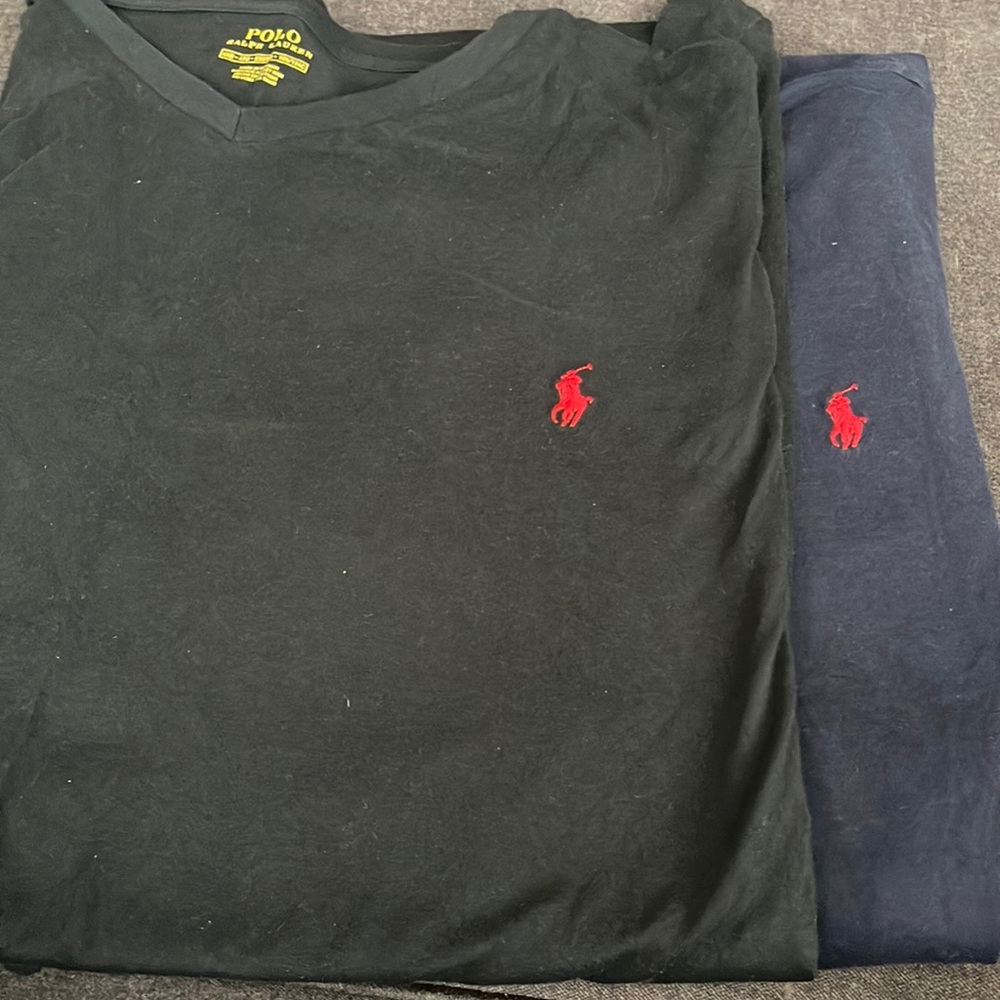 Polo by Ralph Laure, Black and Blue V-Neck T-Shirts, sizes 4XB